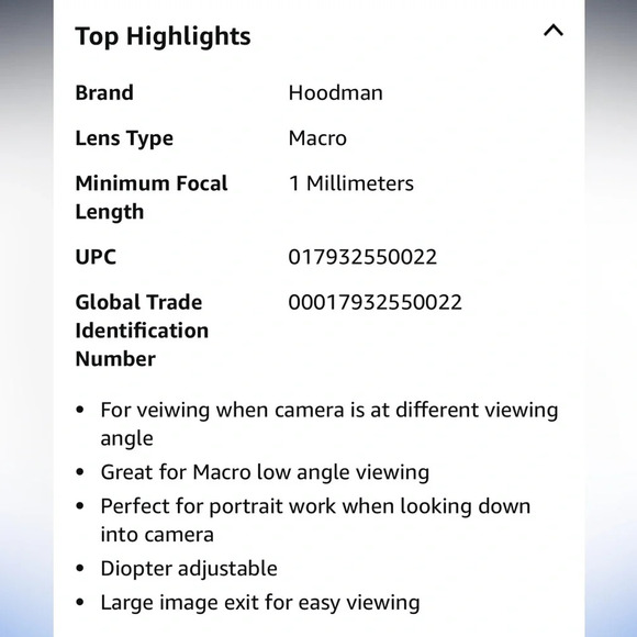 Hoodman H-RAV Pro Right Angle Viewfinder 1-2.5x great for those low angle shots - Picture 16 of 16